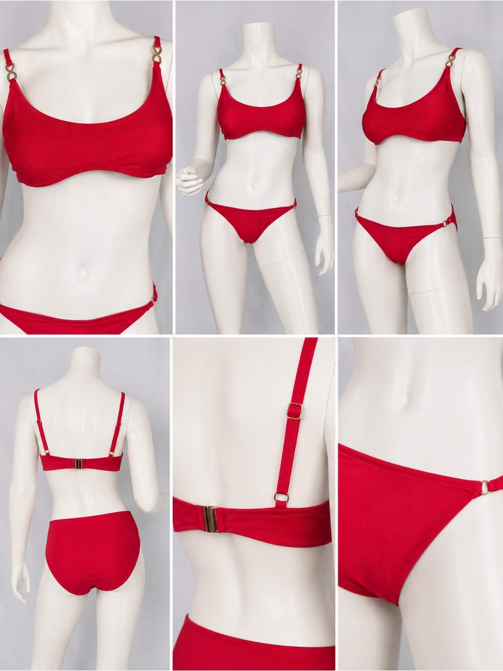 Red Ring-Accent Women's Bikini Set